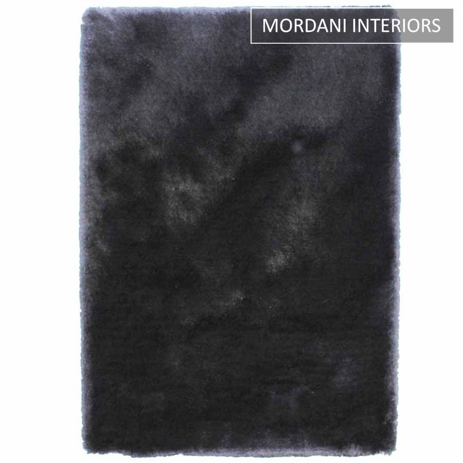  021-A-Black Modern Softest Furry Carpet Rug